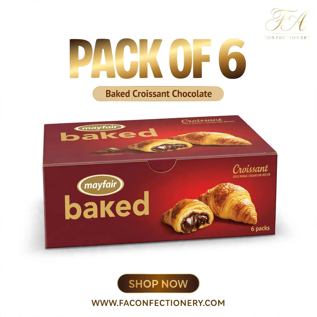 Baked Croissants  Chocolate - Pack Of 6